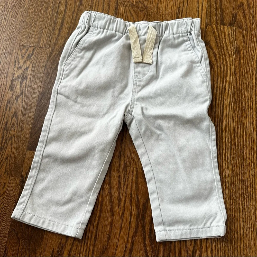 Nautica Mint Green Button-Down Shirt with Light Gray Pants Set, size 12M